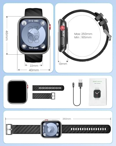 Smartwatch Reloj Inteligente Hombre con ECG+HRV：1.97'' AMOLED Smart Watch con Bluetooth Llamadas Presión Arterial BIM Temperatura Pulsera Actividad con 24H Pulsómetro Sueño Compatible iOS Android