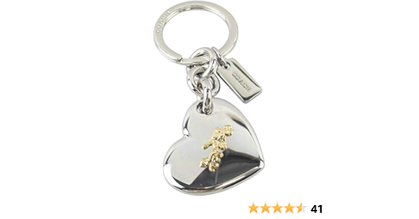 coach heart ring silver