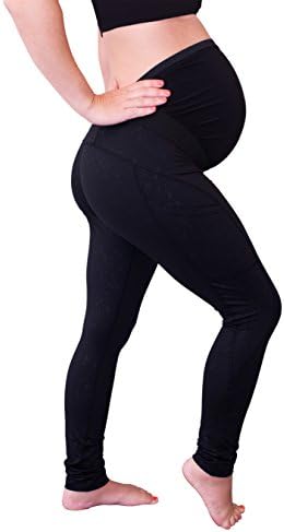 Mumberry Maternity Leggings Made in USA Support with Full Belly Coverage and Pocket.