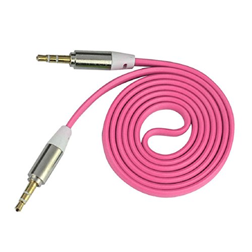 ABCÂ® 3.5mm Stereo Auxiliary Cable Male to Male Flat Audio Music Aux Cord (Pink)
