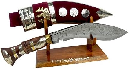 British Gurkha Kukri,Hand Forged Khukuri Blade, Nepal Knife 15" Genuine khukri (With wooden stand
