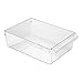 iDesign Linus Plastic Fridge and Freezer Storage Organizer Bin with Handle, Clear Container for Food, Drinks, Produce Organization, 8