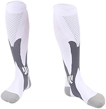Graduated Compression Socks For Men and Women - 20-30mmHg Knee High Recovery and Performance Socks By Gofriendly (S/M, White)