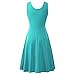 Herou Women Summer Beach Cotton Casual Tank Dress(Small,Mint)
