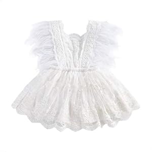 LUCSUN Pasgeboren baby meisje kleding kanten romperjurk ruches mouwloos rugloos jumpsuit kwastje bodysuit zomer outfit