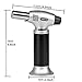Blow Torch/Culinary Torch - Kitchen Cooking Butane Torch - Creme Brulee Torch - Adjustable Flame Lighter with Safety Lock for Cooking, BBQ and Baking, DIY - Butane Gas Not Included (Black)