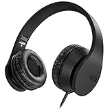 Sentey Headphone with Microphone for Travel Work Running Sport Kids Women Headphones Headset for Music Gaming Premium Mesh Cable Deluxe Carrying Case Included Ls-4224 PLUS New Driver Update Flow Black