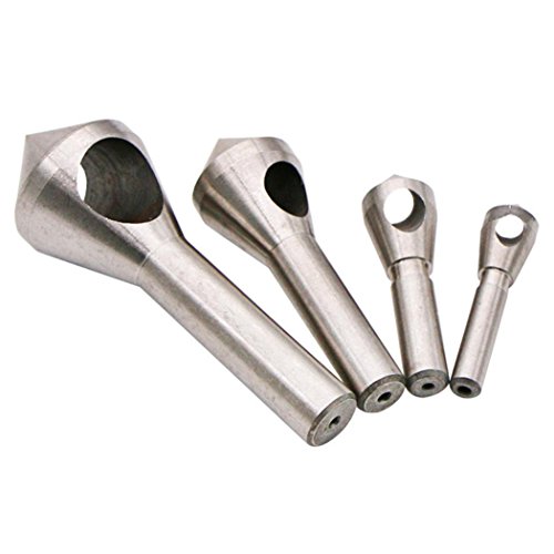 Tsmile 4 Pcs/Set Deburring Countersink Drill Bit Taper Hole Steel Aluminum Countersunk (Silver)