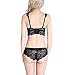 Bluewhalebaby Sexy Underwire Push Up Embroidered Lace Bra and Panty Set Black 34B