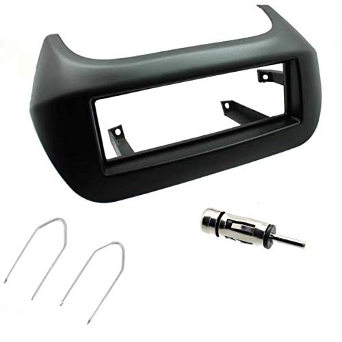 Sound-way Single DIN Car Radio Frame Installation Kit, 1 DIN Front Panel Frame, Antenna Adapter, Release Keys, compatible with Citroen Nemo, Fiat Fiorino Qubo, Peugeot Bipper