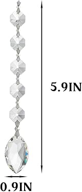 H&D Crystal Suncatcher Prisms 5PCS Teardrop Glass Beads Wedding Decor view 3