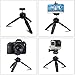 Fugetek Portable Mini Tripod Stand, with Phone Mount, Lightweight, Adjustable, Use for Selfies, Video, Facetime, Livestream, Compatible with iPhone, Android, GoPro, Digital Camera Black
