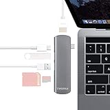 TWOPAN MacBook Pro USB C Hub Adapter, 6 in 1 USB Adapter to 4K HDMI, USB Type C Hub Multiport Adapter with 60W PD Port and SD