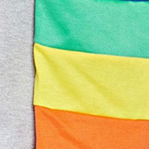 Alangbudu Women Novelty Super Long Tail Rainbow Stripes Hoodie Long Sleeve Pullover Loose Blouse Shirt Tops Sweatshirt