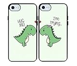 iPhone 7/iPhone 8 Case,Cartoon Cute Little Dinosaur Couple Lovers Best Friends Forever Rubber Phone Cover Case for iPhone 7/iPhone 8 4.7 inch