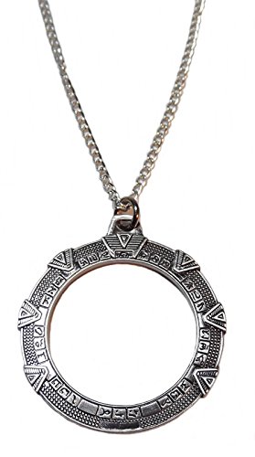 Stargate TV Series Silver SG-1 Stargate Antique Finish Metal Necklace