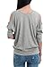 Allegra K Women's Cut out Shoulder Bat Sleeve Blouse