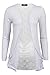 My1stWish Womens 78S Floral Lace Back Ladies Long Boyfriend Summer Cardigan Size 4/6 White