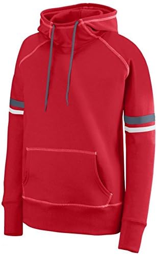 Augusta Activewear Ladies Spry Hoody, Red/White/Graphite, X Small