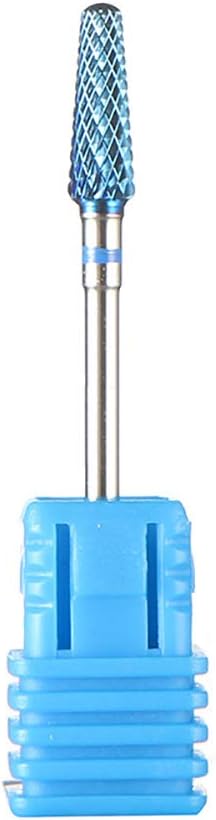 Qivange Carbide Nail Drill Bit Safety Blue Tapered Cone Electric Nail File Drill Bit for Manicure & Pedicure Nail Acrylic Tools Bits 3/32"