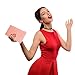 LOKASS Makeup Bag Slim Cosmetic Bag Cute Makeup Bags Hand-held Cosmetic Pouch for Women Cosmetics,Make Up Tools,Travel (Rose Gold)