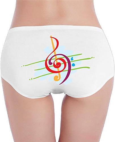 Wally Women's Colorful Musical Notes Low-Rise Cotton Bikini Brief Panties Underwear L
