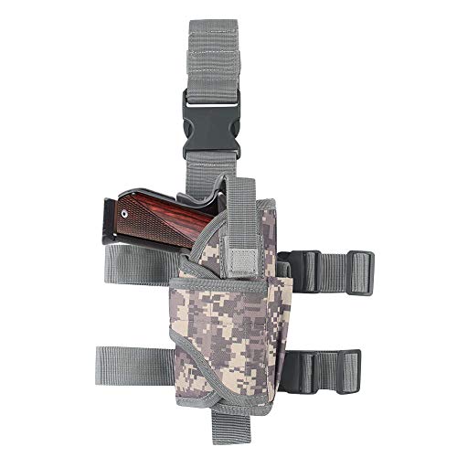 EnriQ Drop Leg Holster Tactical Thigh Airsoft Holster/Firearm Holster/Handgun Holder with Mag Pouch Adjustable Pistol Holster Leg Gun Holster for All 1911 Glock 17/19/20/21/23/26/27 More (ACU)