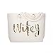 ELEGANTPARK Wifey Tote Bridal Shower Gift Wedding Bride Gifts Honeymoon Anniversary Wedding Beach Bag Jute Bag with Gold Sequin Interior Pocket