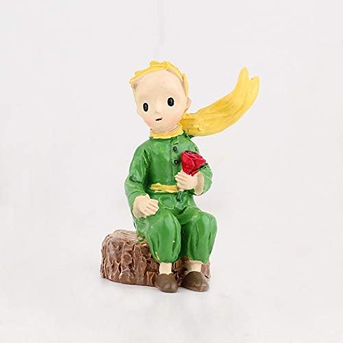 XDXY Crafts Small Statue Little Prince Figures Rose Children Kid Miniatures Bonsai Moss Terrarium Decor