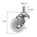 Yarstar 8 Pcs 1 inch White M8 Threaded Stem Swivel Caster 360 Degree PP Heavy Duty Swivel Stem Casters Wheels for Carts Furniture Dolly Workbench Trolley(Bearing 11lb Each)