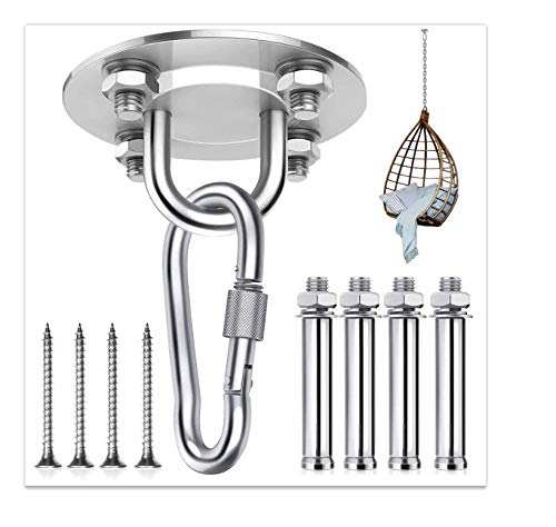 Deckenhaken Halterung,Deckenhaken Hängesessel,Edelstahl Schwerlast Deckenhalterung,360° Rotation,Decken Haken…