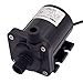 AUBIG Aquarium Fountain 12V DC Mini Water Pump 130GPH Inlet & Outlet 1/4 13.2mm NPT 60° Threads Brushless Low Noise <40dB DC40E-1250 Black