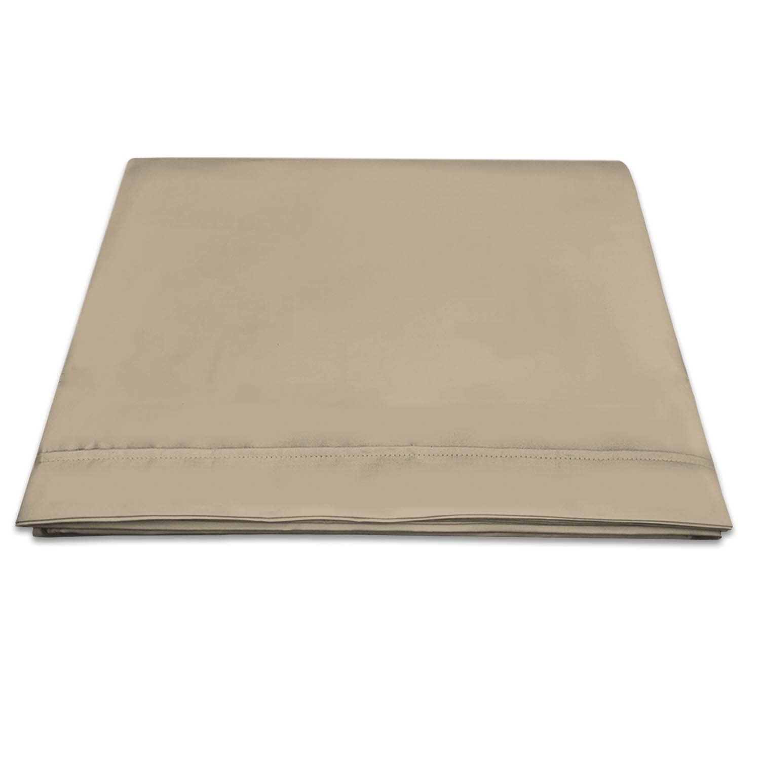 Pizuna 100% Cotton Single Sheet Simply Taupe, 400 Thread Count Long Staple Cotton Flat Sheet Single 180x280 cm, Soft Sateen Weave Top Sheet (Flat Sheet Single Simply Taupe)