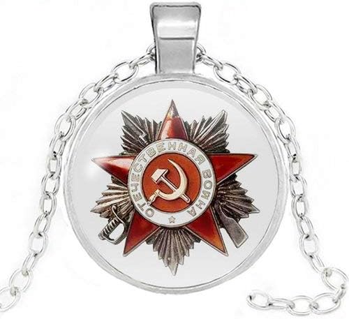 Classic USSR Soviet Badges Necklaces Sickle Hammer CCCP Russia Emblem Communism Necklaces Gifts Collar Jewelry