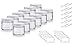 2 oz / 60 ml Clear Thick Glass Straight Sided Jar with White Metal Airtight Lid (12 pack)