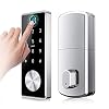 Keyless Entry Door Lock Smart Touchscreen Keypad Electronic Deadbolt Fingerprint Lock for Door Knob Bluetooth App Key ID…