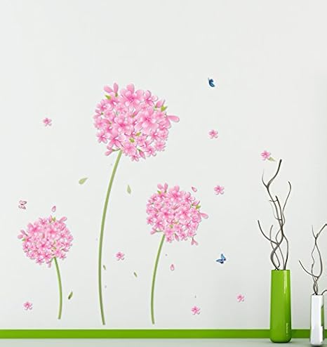 Rose Pissenlit Sticker Mural Sticker Home Decoration Maison Cuisine Salon Salle A Manger Chambre Amovible Art Papier Peint Photo Non Tisse Diy Stick Filles Garcons Enfants Jeux Chambre Bebe Decoration Amazon Ca Home