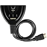 Betron HDMI Switch, Switcher 3 Port, Gold Connectors, 3D support (HDMI Switch with Cable)
