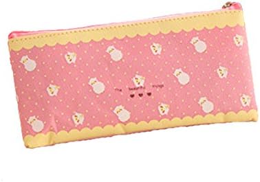 DDW Little Lambs Canvas Zipper Pencil Bag Pen Case Pink