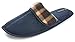 J. Fiallo Mens Faux Suede Scuff House Slipper With Plaid Trim Fabric Design In 4 Classy Colors