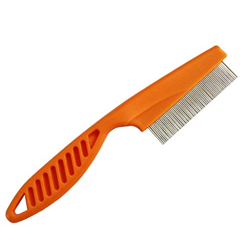 Clearance!Pet Comb Jiayit Pet Hair Grooming Comb Flea Shedding Brush Puppy Dog Cat Stainless Solid Color Comb Practical Orange