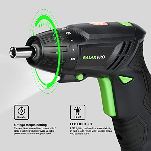 GALAX PRO Kabelloser Elektro-Schraubendreher, kleiner Akkuschrauber, 30 Zubehörteile, 2000 mAh Lithium-Akku, LED-Licht… – Bild 6