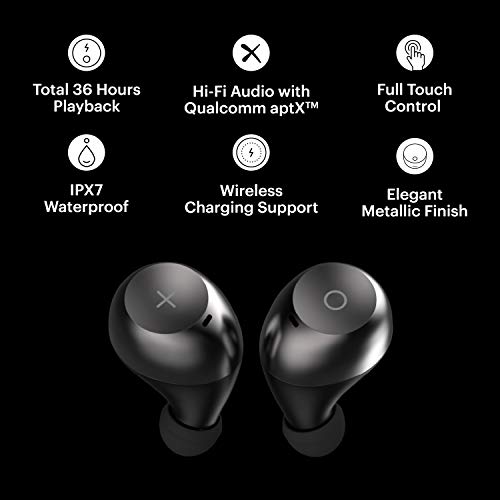 Noise Shots XO Full Touch Control True Wireless Earphones with Qualcomm aptX Technology (Space Grey)