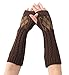 Eforcase Women Lady Girl Knitted Crochet Long Soft gloves Winter Warmer Braided Arm Fingerless Gloves Stretchy Wamer Knitting Thumb Hole Gloves Mittens Winter Hand Warmer Great gift for Xmas(Light Grey)