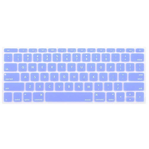 MOSISO Silicone Keyboard Cover Protective Skin Compatible with MacBook Pro 13 inch 2017 & 2016 Release A1708 Without Touch Bar, MacBook 12 inch A1534, Serenity Blue