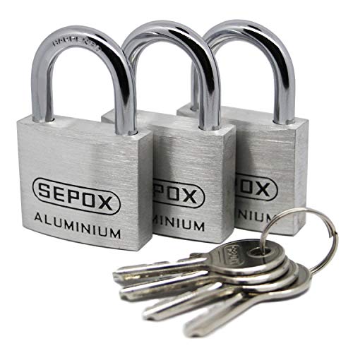 SEPOX Aluminum Alloy Padlock Keyed Alike with 30MM, 4Pack