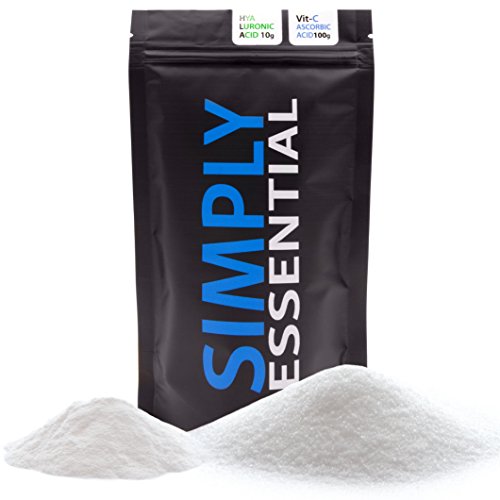 Vitamin-C 100g & Hyaluronic Acid Powder 10g | Makes 20 bottles of amazingly potent serum!