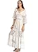 Milumia Women's Bohemian Drawstring Waist Lace Splicing White Long Maxi Dress