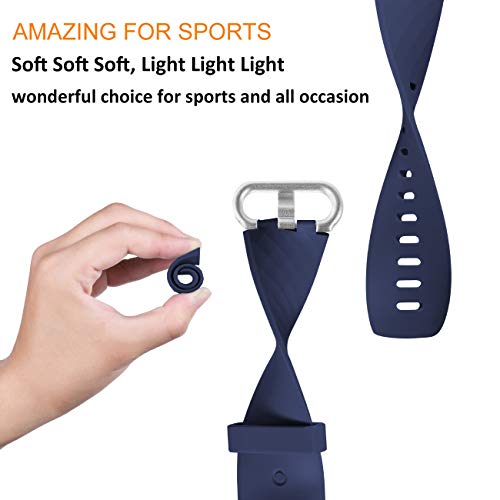 Wepro Bands Replacement Compatible Fitbit Charge 3 for Women Men Small, 3 Pack Sports Watch Band Strap Waterproof Wristband for Fitbit Charge 3 & Charge 3 SE Fitness Tracker, Black, Navy Blue, Gray - Thumbnail 5