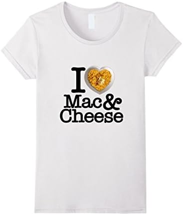 Women's I Love (Heart) Mac &amp; Cheese American Favorite Dish T-Shirt Medium White